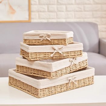 Storage Basket Desktop Snack Storage Basket Storage Basket Rattan Basket Sundries Snack Storage Woven Basket Storage Box