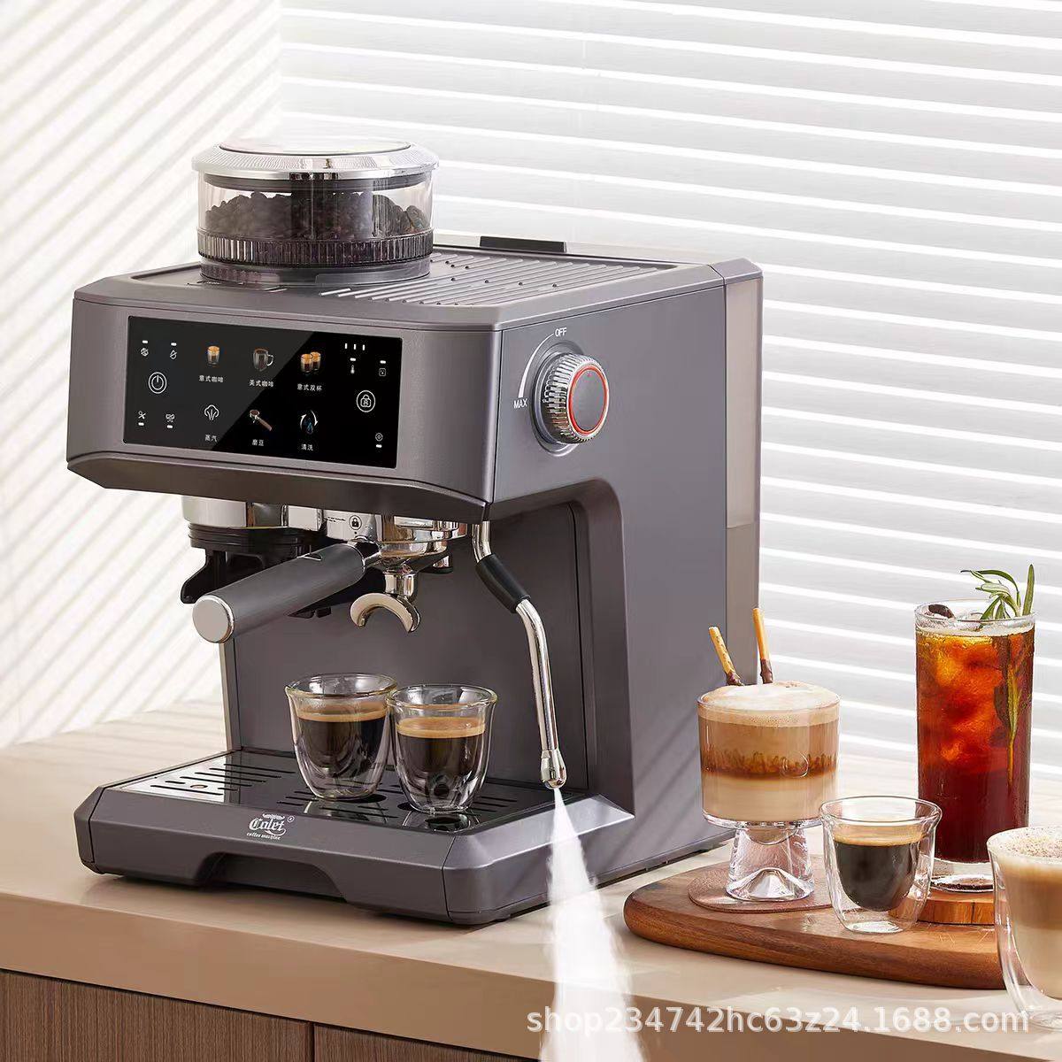 Kalent Coffee Machine Bz01 Italian Semi-Automatic Household Small Milk Froth Latte Art Grinding All-In-One Commercial