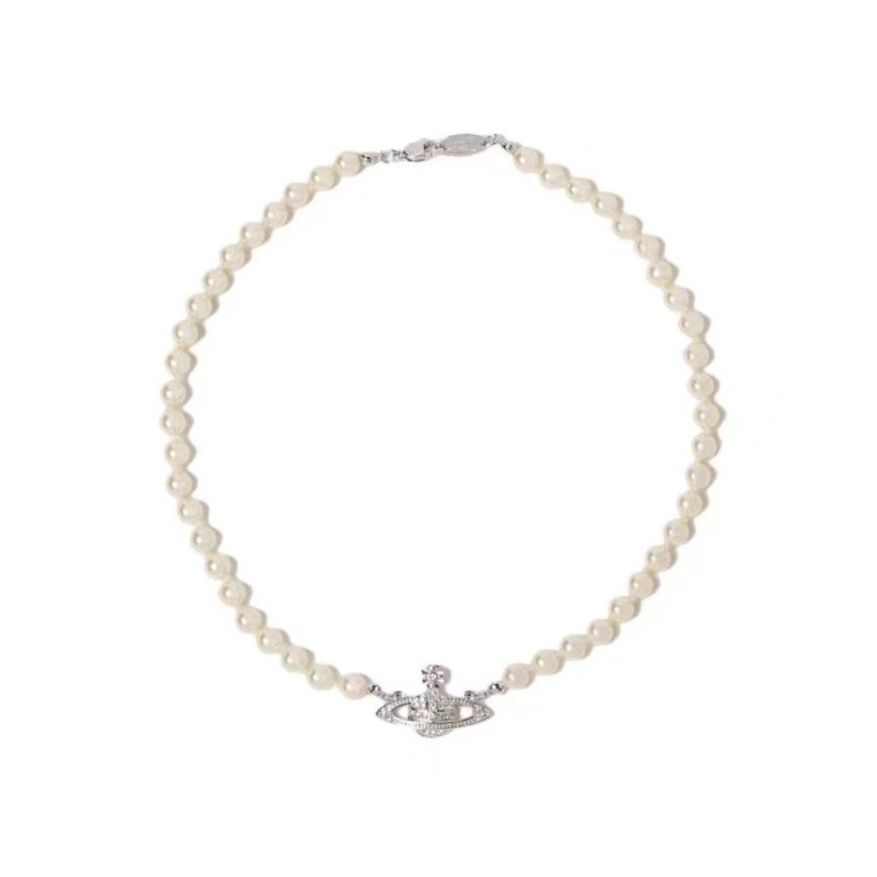 High-Quality Queen Mother Saturn Pearl Necklace Women's Niche Accessible Luxury Choker Non-Fading Planet Pearl Clavicle Chain