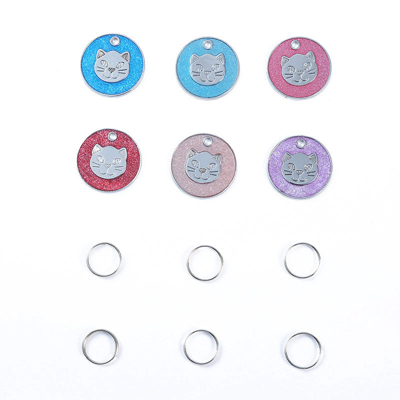 ins Style New Oil Dropping Zinc Alloy Pendant Pet Collar Cat Brand Jewelry Traction Rope Accessories diy Engraving