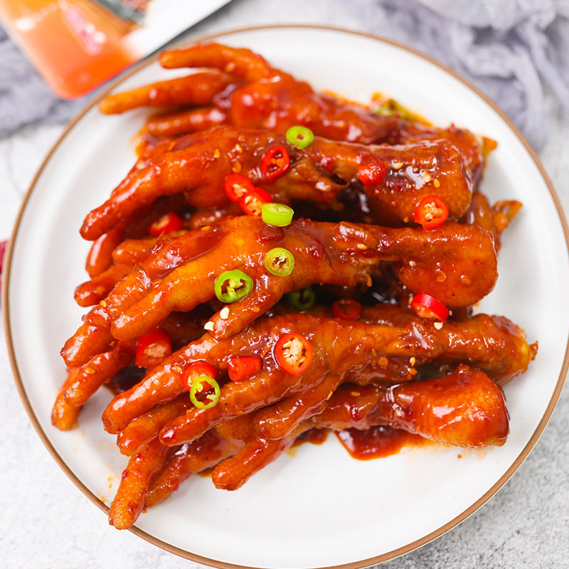 Korean style hot chicken feet sauce food chicken feet seasoning Turkey noodles flavor bagged chili sauce 100g