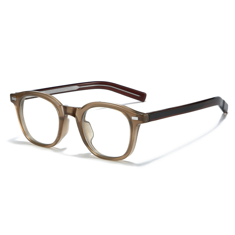Tr90 Retro Personalized Rivet Myopia Glasses Frame for Men and Women 8653 Simple and Fashionable Pin Anti-Blue Light Flat Glasses