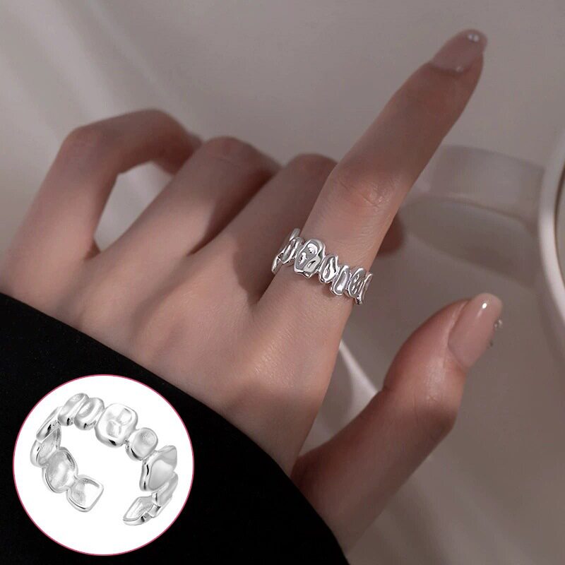 简约几何线条螺旋戒指女时尚设计感冷淡风开口指环旋涡环形食指戒