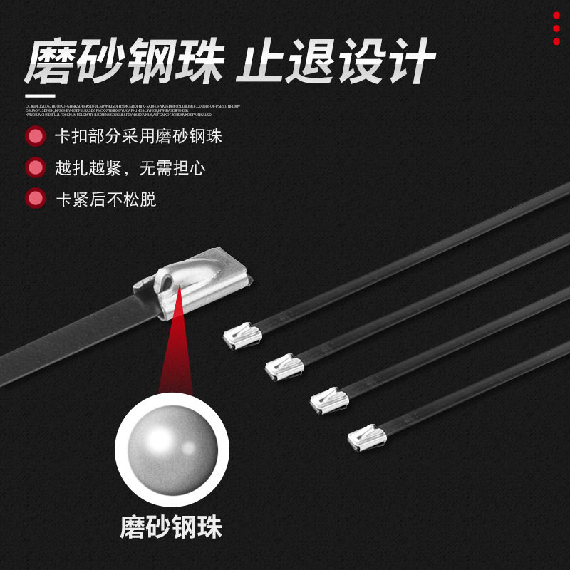 304 Stainless Steel Metal Self-Locking Cable Ties Black Spray Epoxy Resin Coated Cable Ties Stainless Steel Cable Ties