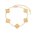 Golden four-leaf clover laser bracelet 17+5cm