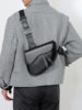 Sh217 Shoulder Bag Saddle Bag Zipper Diagonal Bag Men's Simple Texture Shoulder Bag Lightweight Men's Bag Pure Color