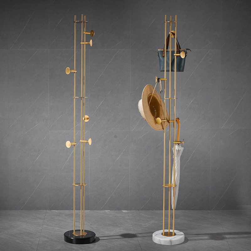 All-Copper Light Luxury Creative Living Room Bedroom Floor-Standing Coat Rack Simple Home Entrance Clothes Rack Clothes Rack