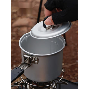 Small Milk Pot Outdoor Mountain Camping Portable Barbecue Boiling Water Tea Coffee Single Pot Self-Driving Folding Pot