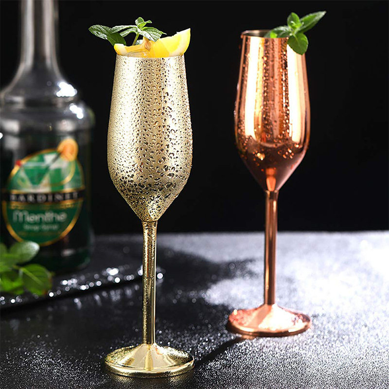 304 Stainless Steel Red Wine Glass 180ml Tall Wine Glass Creative Thickened Bar Mojito Cocktail Cup