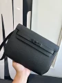 Handmade black black buckle epsom leather