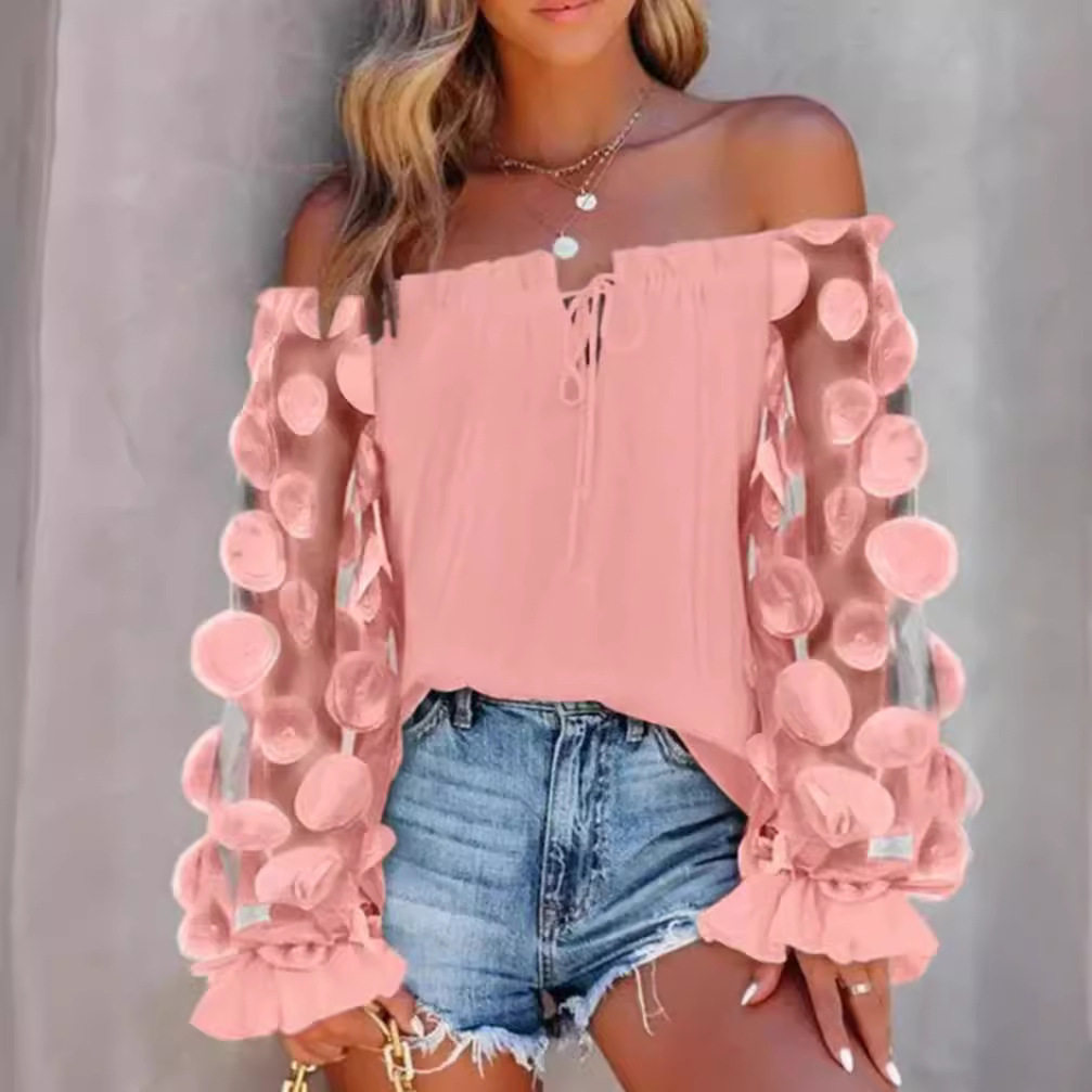 Off Shoulder Floral Top Summer Style Elegant Design Comfortable Fit Perfect for Casual Outings Wholesale Available