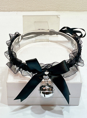 大铃铛脖圈项圈项链情趣女仆配饰可爱性感cos蕾丝蝴蝶结颈链颈带