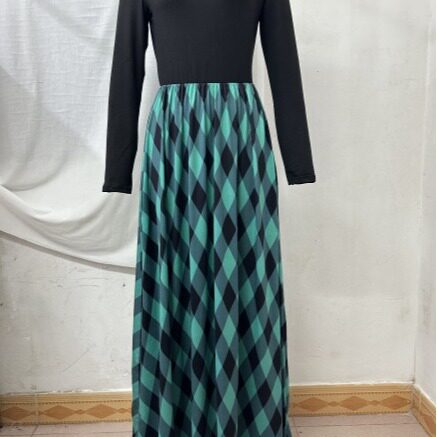 Women's Printed Casual Crew Neck Long-Sleeve Dresses