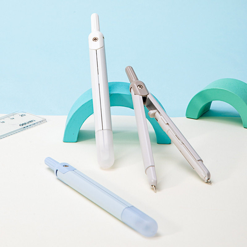 Deli Vc28 Pen-Type Compass for Students, High-Looking and Practical Metal Compass for Mathematics and Geometry Teaching and Examination