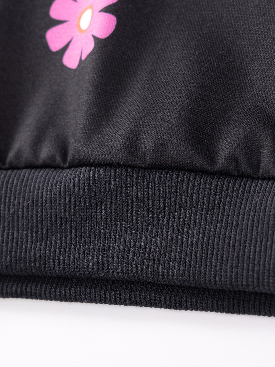 Girls' Autumn Hoodie, Kids' Hooded Sweatshirt, Cute Floral Top