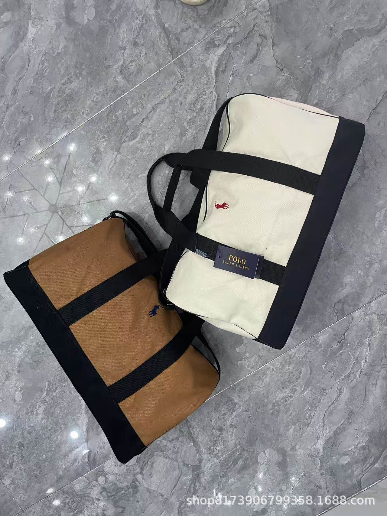 Polo Pure Cotton Canvas Men's and Women's Yoga Bag Fitness Bag Short-Distance Foreign Trade Travel Bag Handbag Shoulder Bag Crossbody Bag