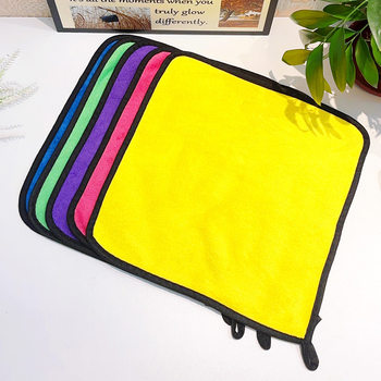 Car Wash Towel Coral Velvet Double-Sided Two-Color Car Wipe Towel Thickened Absorbent Towel Car Cleaning Cloth High Density Car Wash Towel