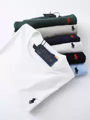 Foreign Trade Supply Raff Rl Round Neck Short-Sleeved Men's Summer Paul Polo Casual Cotton T-Shirt Pure Cotton Breathable