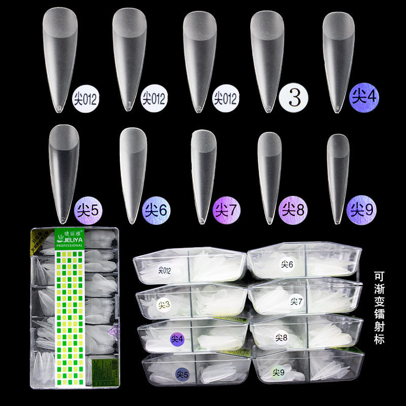 Manicure order number supplement European and American frosted nail piece grinding-free trapezoidal pointed ballet water drop crease-free dual-purpose patch