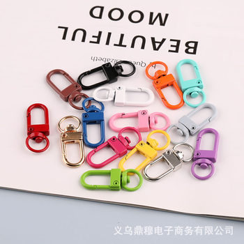 Paint color dog buckle metal accessories diy production materials lobster buckle 3 small door buckle paint key chain