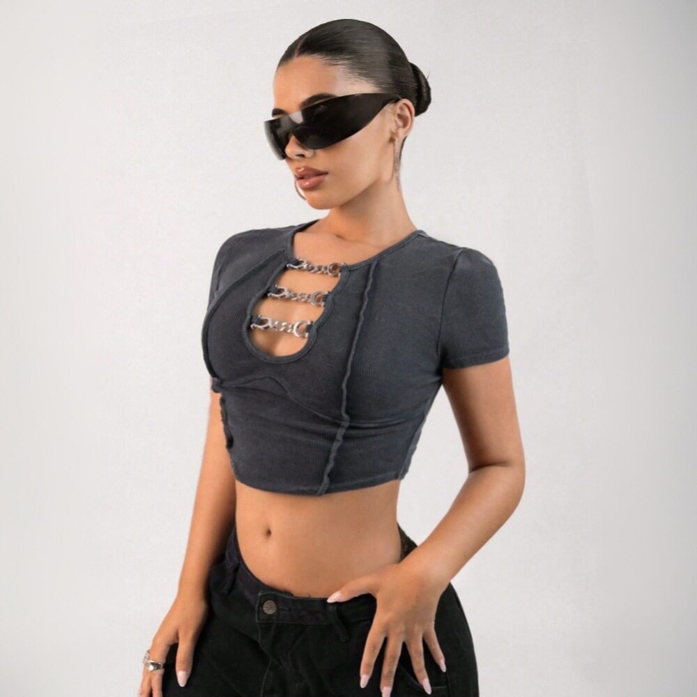 Trendy Womens Crop Top Short Sleeve Stylish Design Breathable Fabric Spring Summer Fashion Wholesale Available