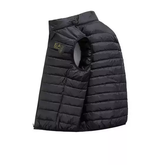 European Size Men's Clothing Export 2026 Autumn and Winter New Fashion Color-Blocking Men's Hooded Cotton Vest Direct from Manufacturer