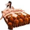 2025 New 8.5 Pounds 230 Grams High Weight Milk Velvet Four-Piece Set 5D French Velvet Bed Skirt Four-Piece Set