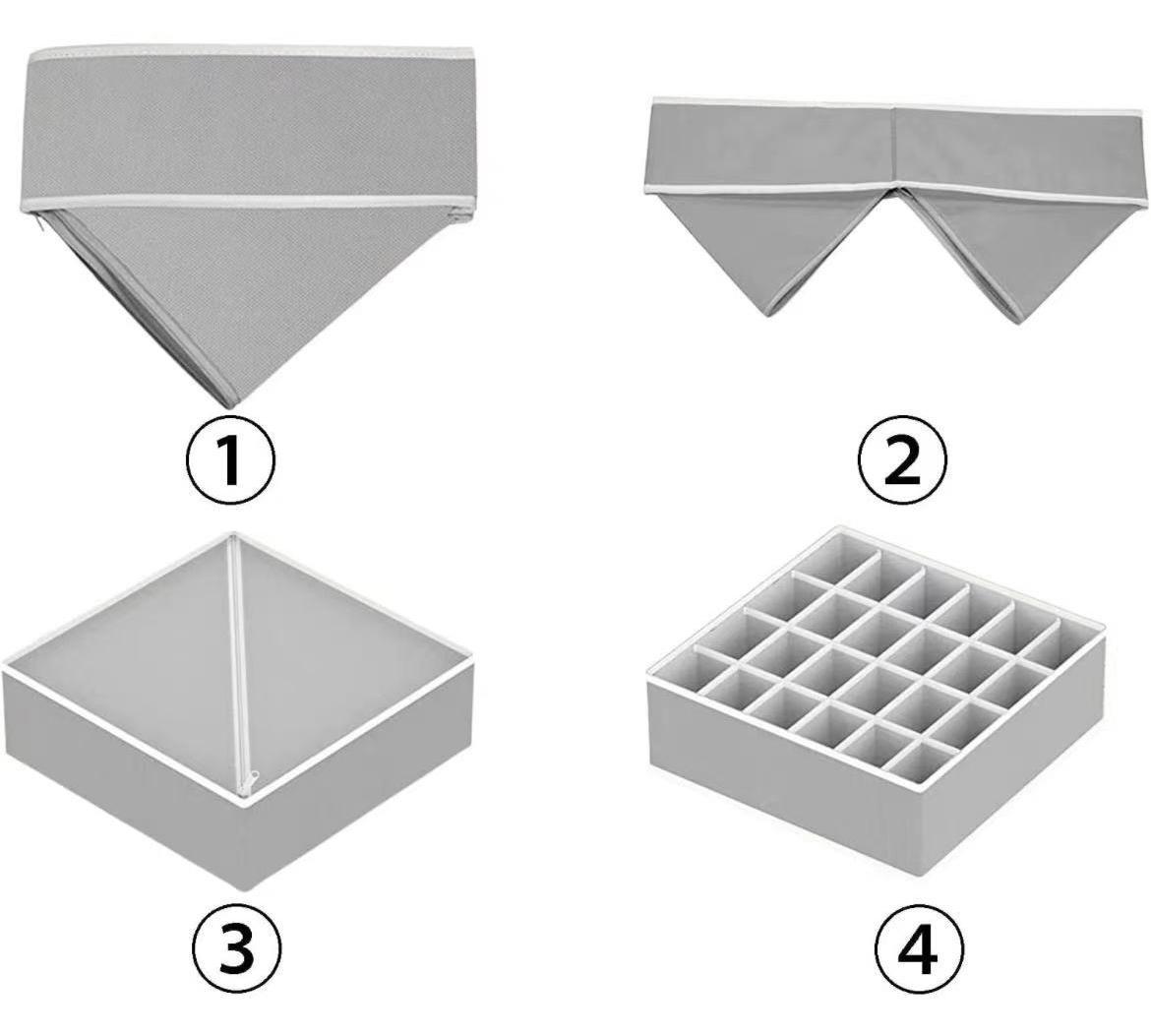 简约日系家居收纳无纺布四件套收纳盒布艺文胸衣物内衣卧室整理箱