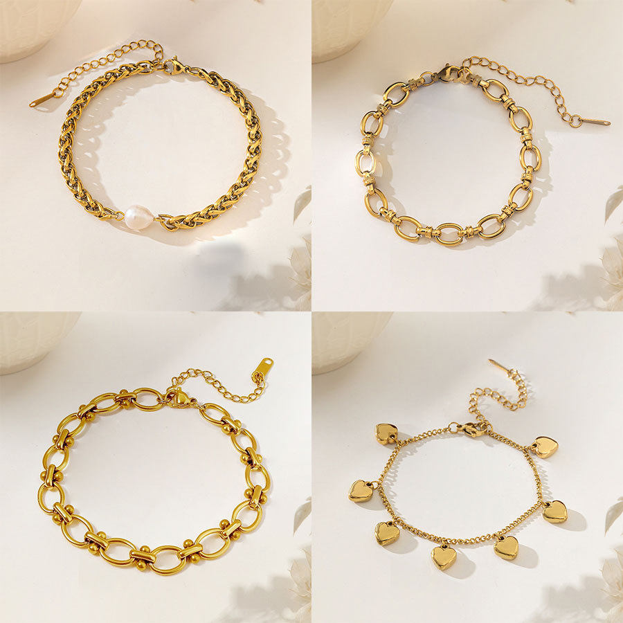 Jewelry Set That Does Not Fade, New Titanium Steel Bracelet for Women, Versatile Ins Style Fashion Hand Jewelry, Women's Jewelry, High-End Sense