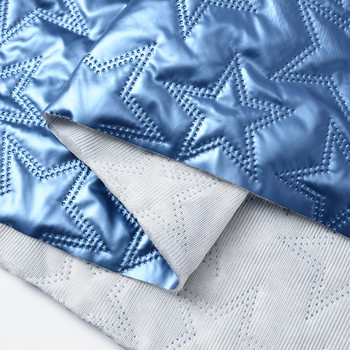 Present luggage pu polyester fabric ultrasonic embossing five-pointed star wireless quilting embroidery quilting cotton down fabric processing cotton