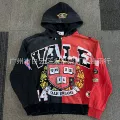 Black and red color block sweatshirt/high quality