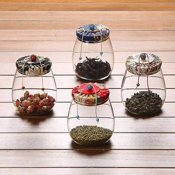 Spot sale high borosilicate glass tea cans household glass sealed storage cans grain snacks storage cans