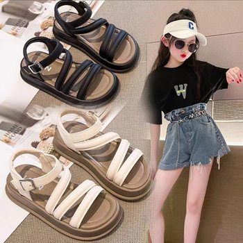 Children's Girls' Sandals Open Toe Elegant Summer New Fashion Korean Princess Student Cute All-match Western Style Sandals