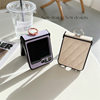 Suitable for Samsung Zflip6 Ring Buckle Mobile Phone Case Lingge Xiaoxiang Zflip 30% off Stacked Screen Leather Case Anti-Fall Protective Cover
