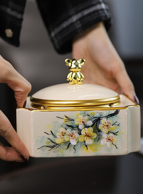 手绘糖果盒收纳盒复古家用烟灰缸