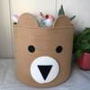 Cotton Storage Basket Rope Basket Toy Sundries Storage Basket Folding Dirty Clothes Basket Finishing Basket Bear Cartoon Laundry Basket