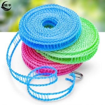 Anti-slip windproof clothesline thickened color bag fence clothesline quilted line drying line outdoor travel clothesline
