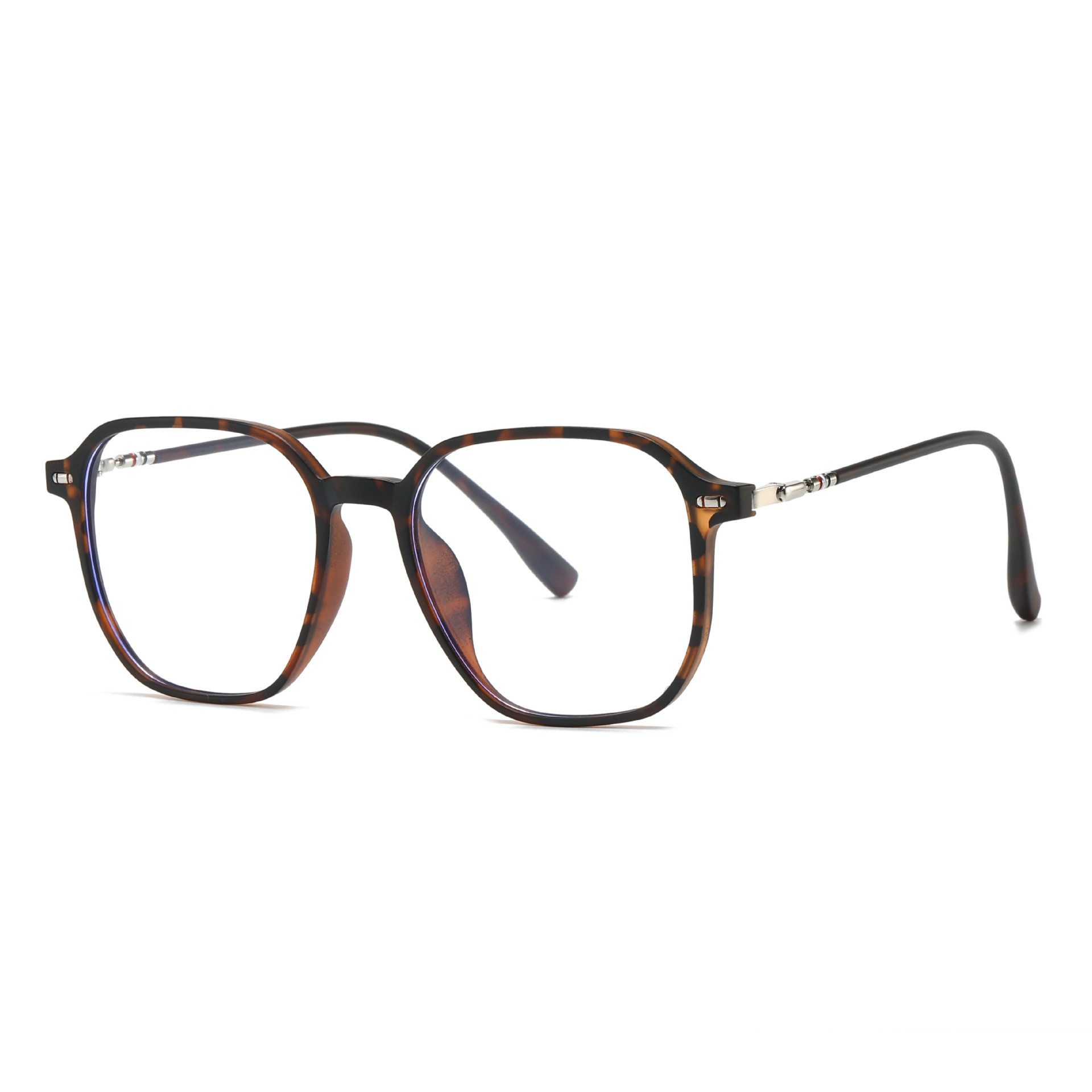 Retro Tortoiseshell Color Ultra-light Glasses Anti-blue Light Myopia Women's Plain Glasses Frame Can Be Equipped with Prescription Flat Glasses Frame