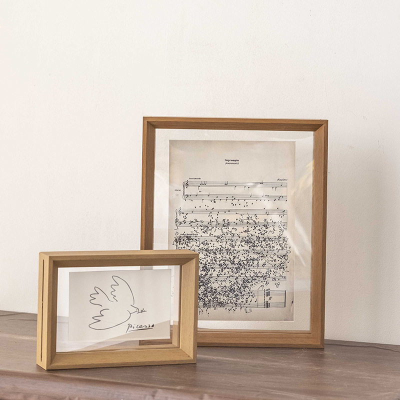 Double-sided transparent photo frame a4 mounted display embossed specimen frame A3 photo acrylic wall frame photo frame