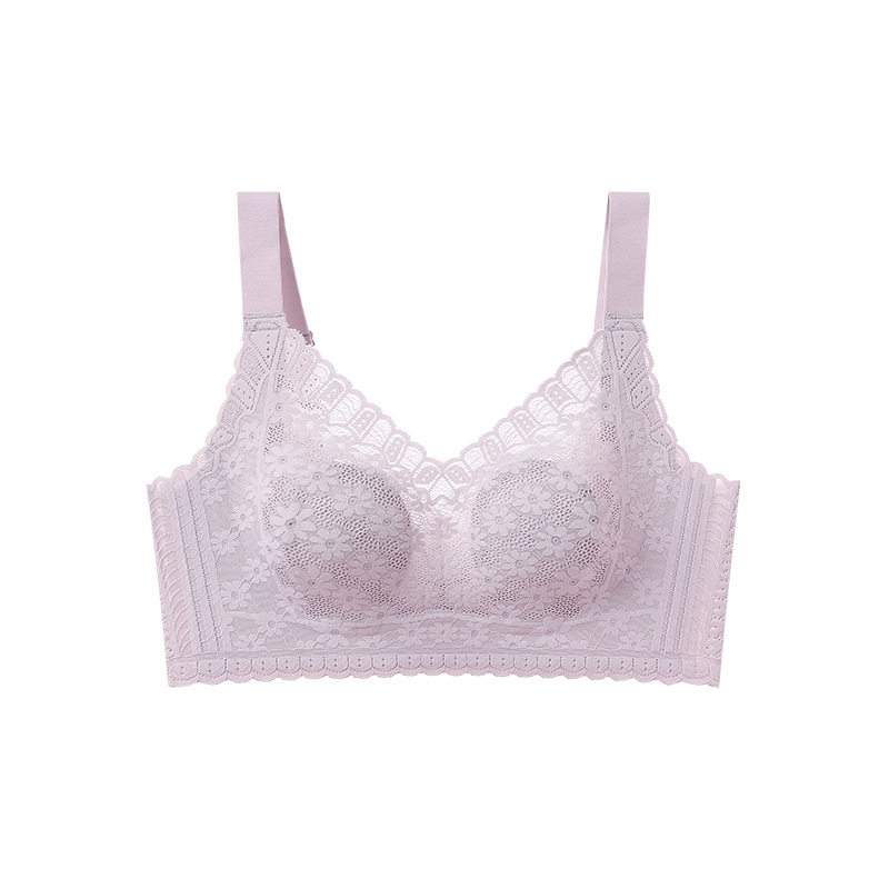 Rabbit Ears underwear women's thin big chest and small chest breast contracting anti-sagging bra wireless push up bra ultra-thin