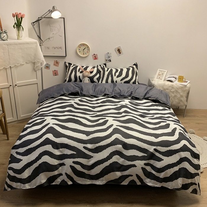 Wholesale sanding entity simple wind four-piece Aloe Vera quilt cover sheets three-piece student dormitory gift spot