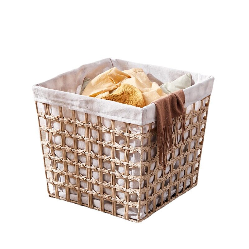 Cross-border handmade Rattan woven basket storage basket toy snack storage basket fabric laundry basket hotel clothes basket