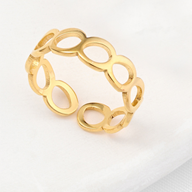 钛钢戒指三件套饰品 不掉色设计小众开口可调节 套装素圈指环厂家