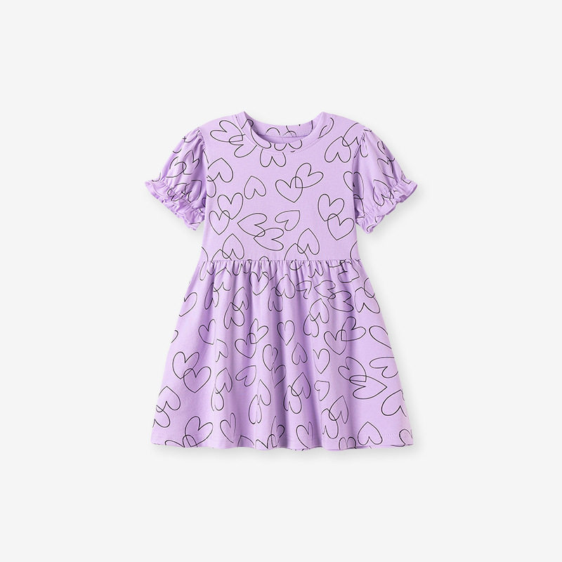 Dropshipping & distribusi gaun anak, gaun anak lengan pendek musim panas, gaun anak lucu gaya