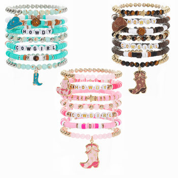 Cross-Border Hot-Selling Fashionable Western Cowboy Style Horse Hat Boots with Creative Bracelets and Versatile Hand Accessories Wholesale