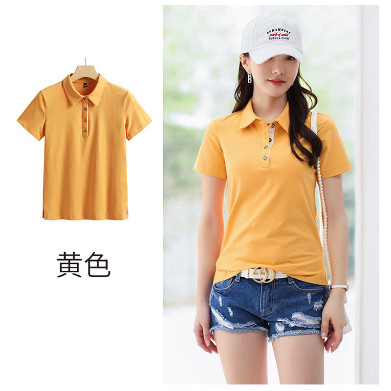 2026夏装纯色翻领韩版修身女装短袖T恤简约时尚上衣小polo衫1818