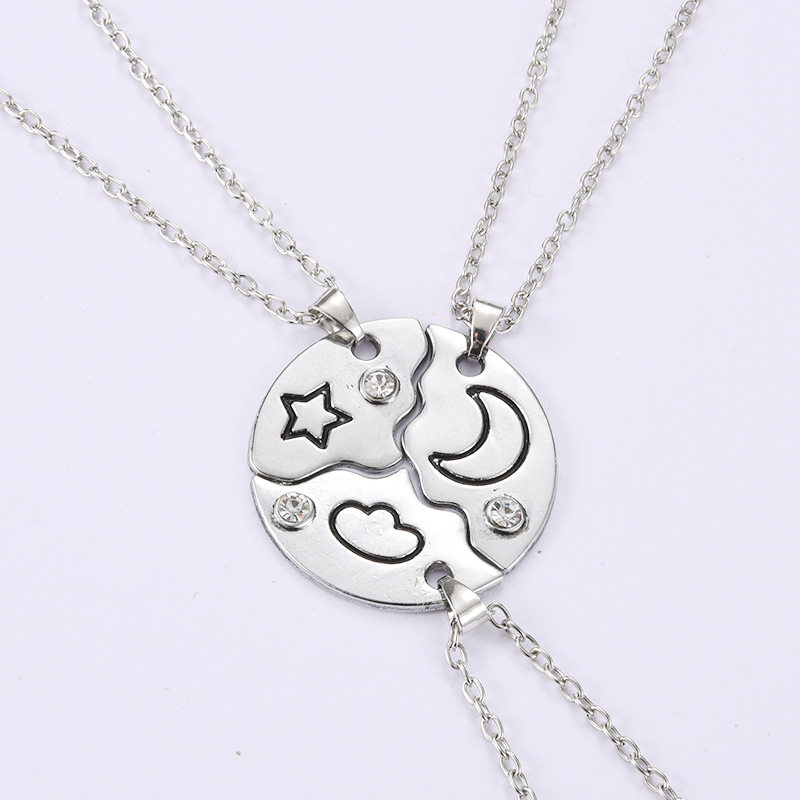 欧美饰品 BEST FRIENDS心型方块吊坠 闺蜜吊坠心形项链