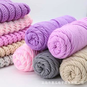 New soft lover cotton woven scarf line coarse wool milk cotton baby line stamp embroidered stick needle wholesale