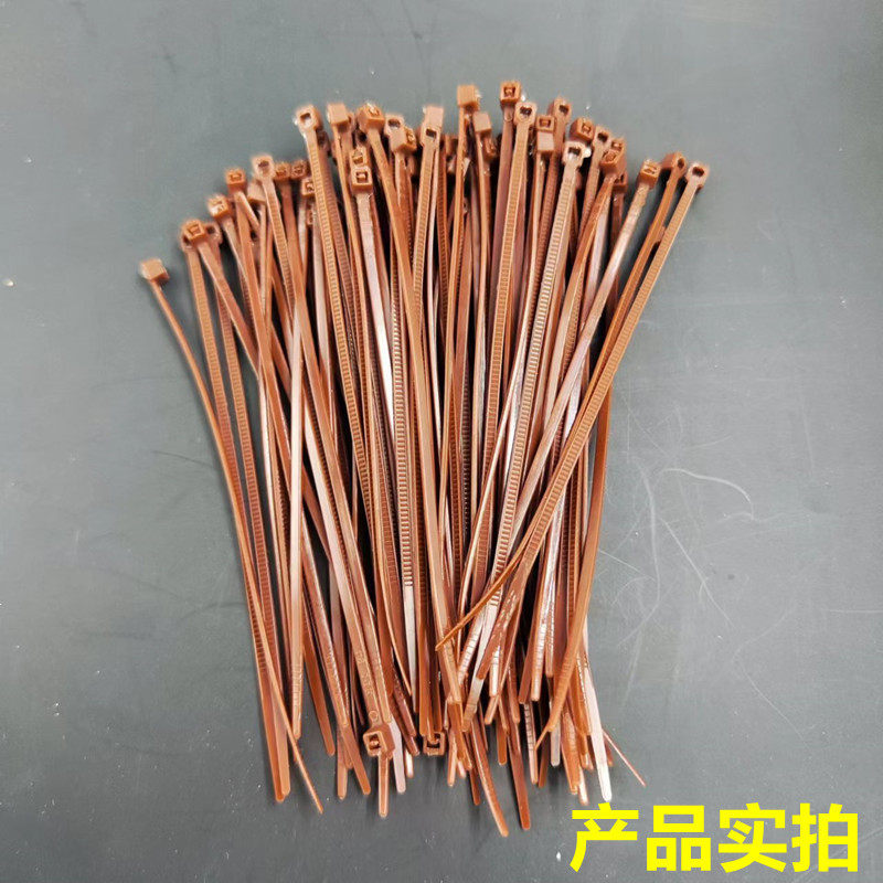Brown nylon cable tie factory wholesale brown plastic cable tie 3 * 100mm Brown cable tie