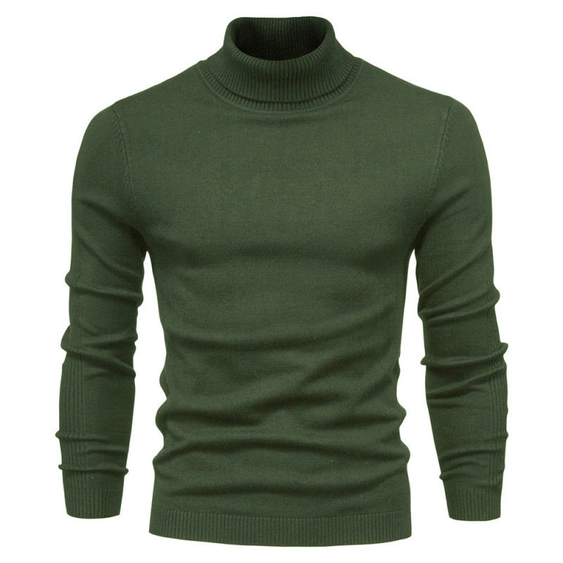 2025 Autumn and Winter New Men's Solid Color Pullover Turtle...